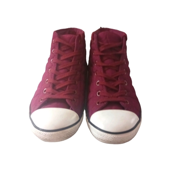 Converse Chuck Taylor Quilted Burgundy High Tops Men's size 8.5 - Picture 2 of 11